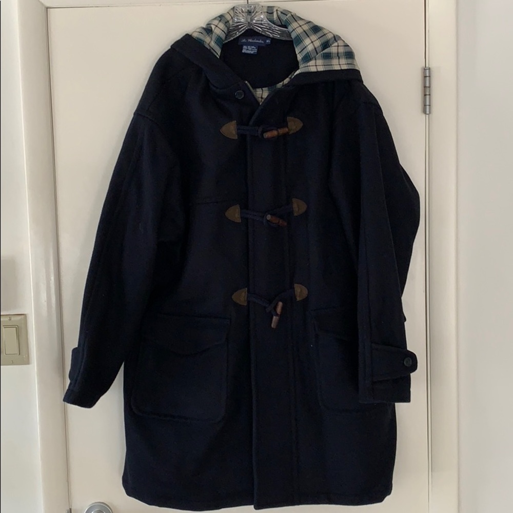 The Weekender brand wool toggle coat